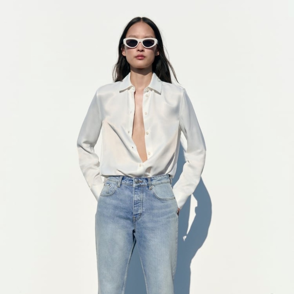 SLIM SATIN EFFECT SHIRT